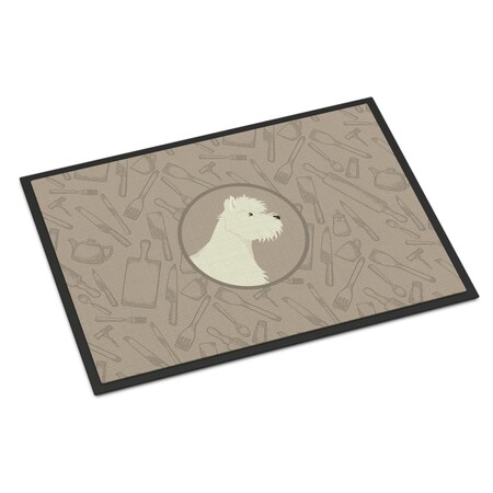 Carolines Treasures 18 x 27 in. Westie in the Kitchen Indoor or Outdoor Mat CK2216MAT